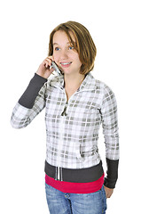 Image showing Teenage girl talking on phone