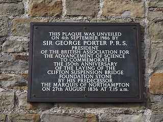 Image showing Clifton Suspension Bridge in Bristol