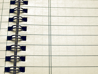 Image showing Vintage looking Blank notebook page