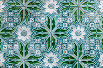 Image showing Traditional Portuguese glazed tiles