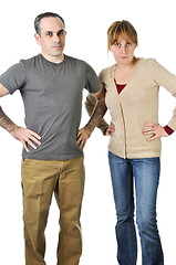 Image showing Stern parents looking angry