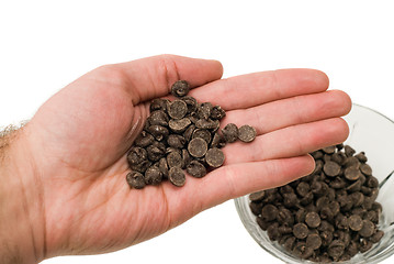 Image showing Handful of Chocolate Chips