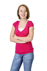 Image showing Teenage girl smiling with braces