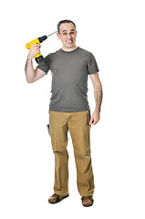 Image showing Handyman with a drill