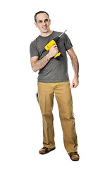 Image showing Handyman with a drill