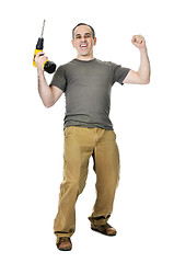 Image showing Handyman with a drill