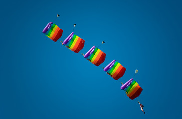 Image showing Group parachute aerobatic.