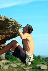 Image showing Climb to the mountain