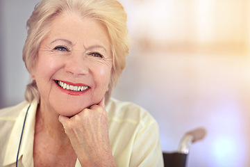 Image showing Ive got no regrets. Cropped portrait of a senior woman at home.