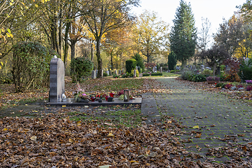 Image showing idyllic cemetery at autumn time