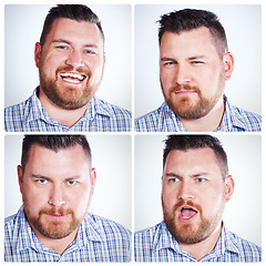 Image showing Ive got a face for every space. Composite shot of the many expressions of people.