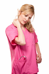 Image showing Nurse with neck pain