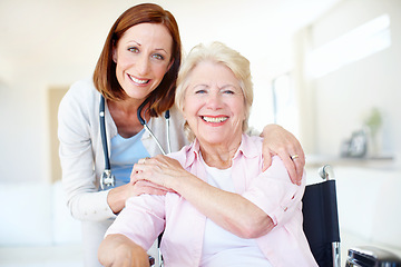 Image showing Her motivation and care was a massive part of my recovery. Portrait of a mature nurse and her elderly patient sharing an affectionate moment together.