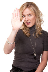 Image showing Woman in thumb ring