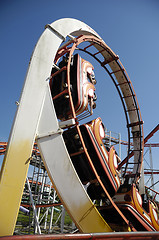 Image showing Rollercoaster at funfair