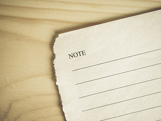 Image showing Vintage looking Blank note book page