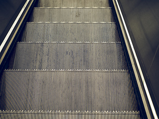 Image showing Vintage looking Escalator stair