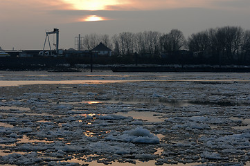 Image showing Ice on River Elbe, Eisgang auf der Elbe