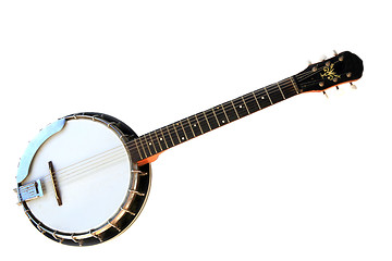 Image showing Musical instrument banjo isolated on a white background. 