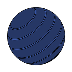 Image showing Icon Of Fitness Rubber Ball