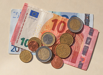 Image showing Euro (EUR) notes and coins, European Union (EU)