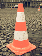 Image showing Vintage looking Traffic cone