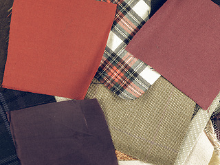 Image showing Vintage looking Fabric samples