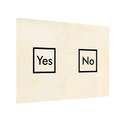 Image showing Ballot paper with Yes and No isolated over white