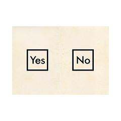 Image showing Ballot paper with Yes and No isolated over white