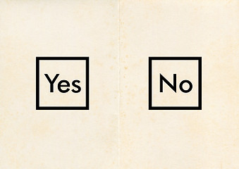 Image showing Ballot paper with Yes and No