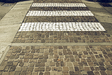 Image showing Vintage looking Zebra crossing