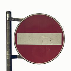 Image showing Vintage looking No entry sign