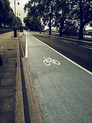 Image showing Vintage looking Bike lane sign