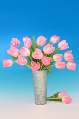 Image showing Spring Tulip Flower Still Life Arrangement