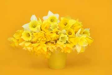 Image showing Spring Easter Yellow Daffodil Flower Arrangement 