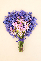 Image showing Bluebell Red Campion and Nemesia Flower Posy