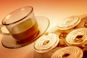 Image showing Cookies and coffee