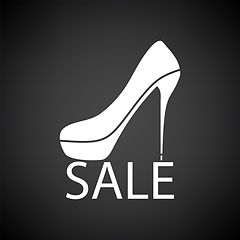 Image showing High Heel Shoe On Sale Sign Icon