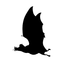 Image showing Leaf-Bearing Bat Silhouette