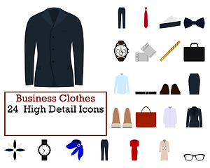 Image showing Business Clothes Icon Set