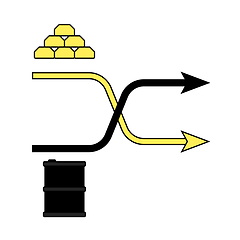 Image showing Gold And Oil Comparison Chart Icon