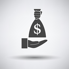 Image showing Hand Holding The Money Bag Icon