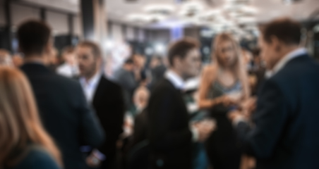 Image showing Blurred image of businesspeople at banquet event business meeting event. Business and entrepreneurship events concept