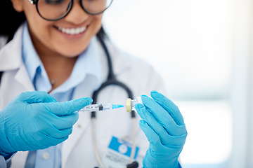 Image showing Health, medicine and science with a doctor working on medical research in the healthcare industry. Scientist or lab technician working in a laboratory on innovation and breakthrough for medicare