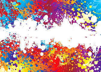 Image showing ink splat rainbow white