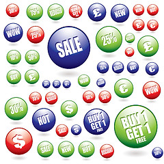 Image showing sale buttons collection