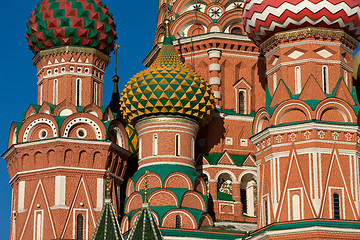 Image showing Detail of the St. Basil Cathedral on Red square in Moscow, Russia