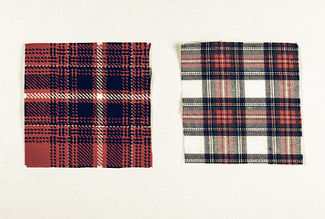 Image showing Vintage looking Tartan fabric sample