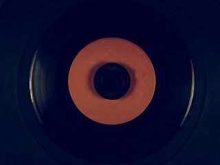 Image showing Vintage looking Vinyl on a phonograph rubber platter mat