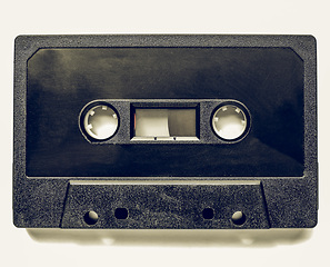 Image showing Vintage looking Black tape cassette
